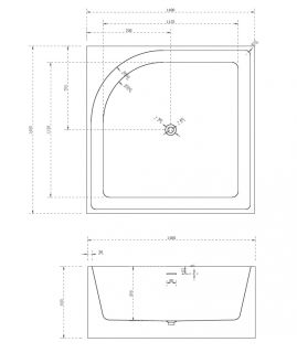 Акриловая ванна ABBER AB9337 140x140x60